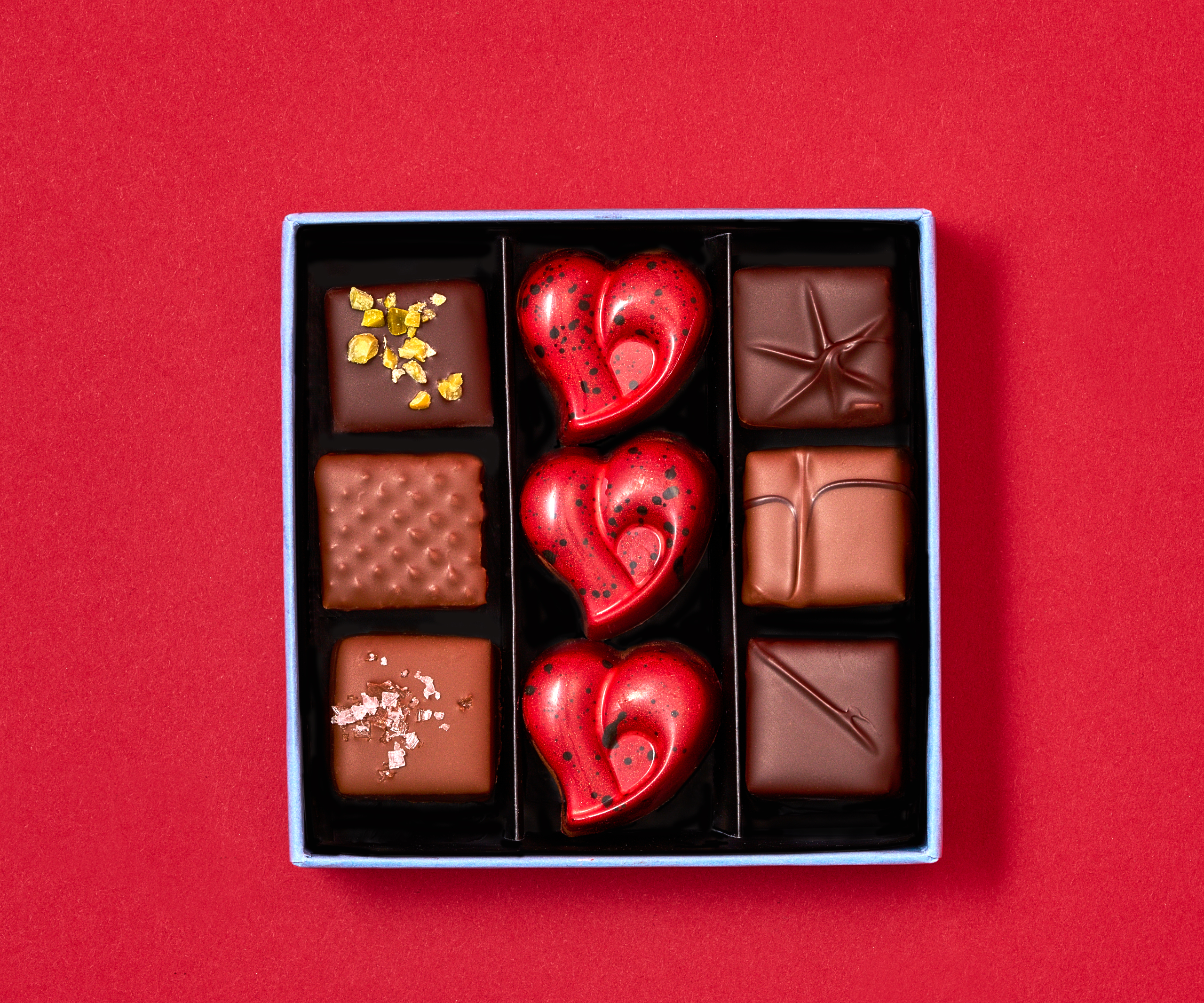 Chokladask Valentin 9 bitar